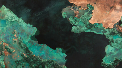 Poster - Abstract copper and moss texture overlay for design projects