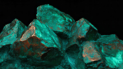 Poster - Oxidized copper texture with green patina for creative design projects