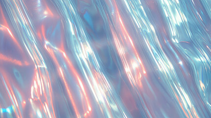 Poster - Iridescent curved ribbed texture with shimmering light effect