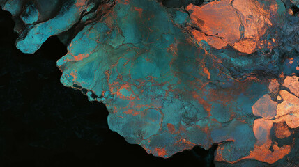 Poster - Abstract tarnished copper texture with rich color variations for artistic backgrounds