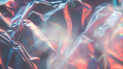 Aufkleber - Iridescent overlay texture of thin ribbed transparent plastic for creative design