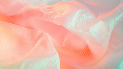 Poster - Abstract wave design with transparent ribbed plastic texture for artistic backgrounds