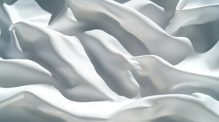 Poster - Abstract texture of white creased paper with sharp details for creative design projects