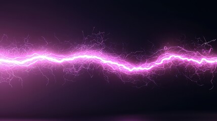 Poster - A vibrant display of a pink electric arc against a dark background, showcasing the dynamic movement and energy of lightning.
