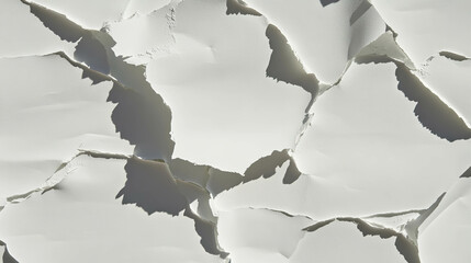 Poster - Abstract white torn crinkled paper texture for creative design and background projects