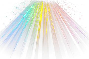 Aufkleber - Colorful light rays with sparkles on Transparent  background.