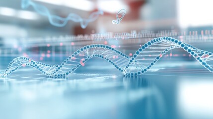 Poster - Exploring dna structure laboratory scientific visualization digital environment close-up view genetics concept