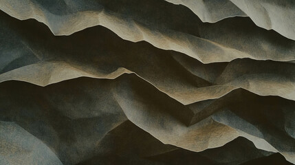 Poster - Abstract textured waves in deep ribbed craft paper design for artistic backgrounds