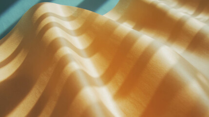 Poster - Abstract waves on ribbed craft paper surface in soft light for elegant design