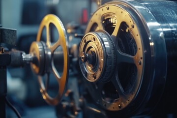 Poster - A close-up view of a machine on a table