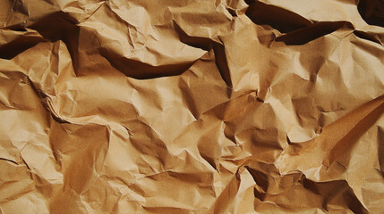 Aufkleber - Textured brown crumpled craft paper surface for design and craft projects