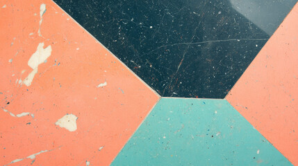 Poster - Geometric abstract design with multicolored formica texture for creative decoration