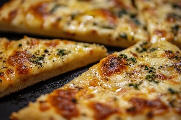 Sticker - A close-up view of a slice of pizza on a pan