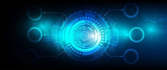 Aufkleber - Abstract technology background Hi-tech communication concept futuristic digital innovation background vector illustration, Bright circle and shine the light within.	