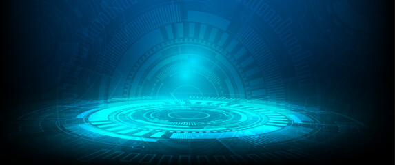 Aufkleber - Abstract technology background Hi-tech communication concept futuristic digital innovation background vector illustration, Bright circle and shine the light within.	