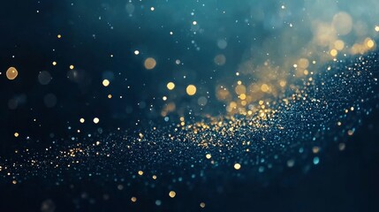 Poster - Dynamic sparkling particles dance in an ethereal blue atmosphere abstract visualization enigmatic environment captivating viewpoint for digital art enthusiasts