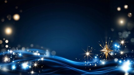 Poster - Radiant light waves abstract background digital art dark blue environment artistic viewpoint sparkling concept for visual appeal