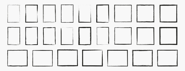 Poster - Grunge black frames set. Dirty border vector