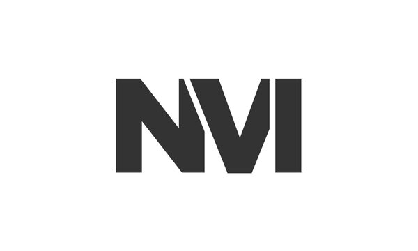 NVI logo design template with strong and modern bold text. Initial based vector logotype featuring simple and minimal typography. Trendy company identity.
