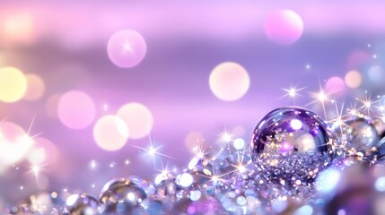 Poster - Glistening bubbles and sparkling gems abstract art composition ethereal setting dreamlike vibes close-up perspective visual delight