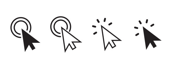 Poster - Computer mouse click cursor icon set.  arrow pointer cursor - stock vector. Click icon set. pointer arrow icon. cursor icon vector 