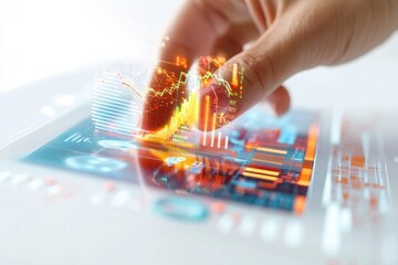  - A person interacting with a digital screen using their finger