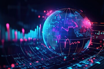 Poster - a computer screen showing a glowing globe icon