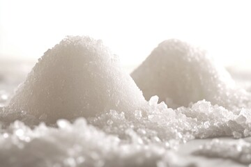 Wall Mural - A pile of white sugar sits on top of a table, ready for use