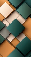 Poster - Flat lay arrangement of dark brown, blue-green, and gray papers forms a minimalistic background, ideal for creative design projects