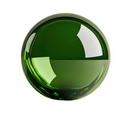 Poster - Green glass ball placed on a black background creating a striking visual contrast and artistic appeal isolated on transparent background..