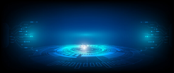 Aufkleber - Abstract technology background Hi-tech communication concept futuristic digital innovation background vector illustration, Bright circle and shine the light within.	
