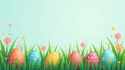  colorful decorations hide among green blades grass easter