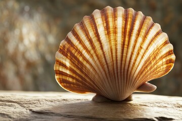 Poster - close-up shot of a shell on a rocky surface
