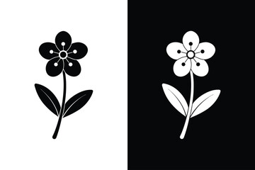 Wall Mural - Forget-me-not flower icon vector on White Background ,Vector Art Illustration on white background.