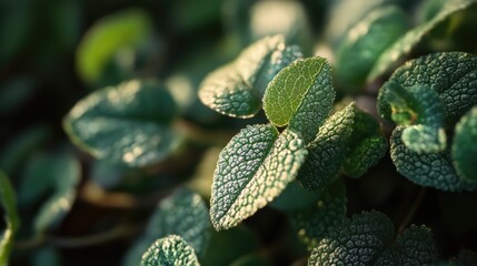 Wall Mural - A detailed view of a plant's foliage, suitable for botanical or scientific uses