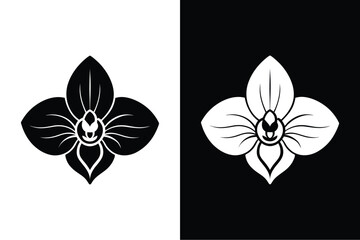 Wall Mural - Orchid  flower icon vector on White Background ,Vector Art Illustration on white background.
