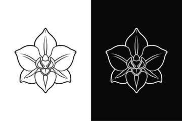 Wall Mural - Orchid  flower icon vector on White Background ,Vector Art Illustration on white background.