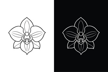 Wall Mural - Orchid  flower icon vector on White Background ,Vector Art Illustration on white background.