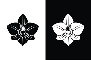 Wall Mural - Orchid  flower icon vector on White Background ,Vector Art Illustration on white background.