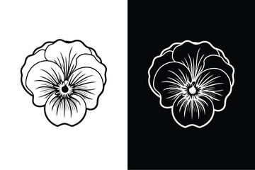 Wall Mural - Pansy  flower icon vector on White Background ,Vector Art Illustration on white background.