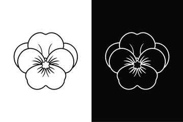 Wall Mural - Pansy  flower icon vector on White Background ,Vector Art Illustration on white background.