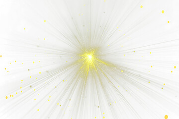 Aufkleber - Golden light burst explosion with sparkles on Transparent .