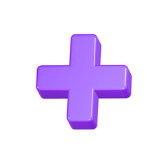 Poster - plus icon 3d blue color medical symbol