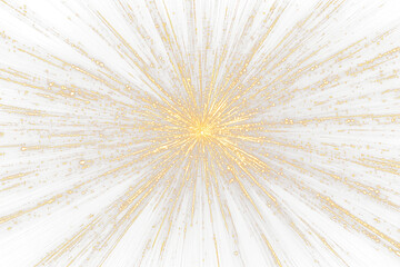 Aufkleber - Golden light burst radiating outwards on Transparent  background.