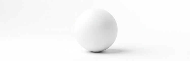 Poster - White sphere with realistic soft shadow effect for design mockups, product presentation. Three-dimensional ball with transparent overlay, grey gradient. Blank round sticker element on website page