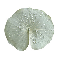 Poster - large green leaf with water droplets, showcasing natural beauty and freshness. intricate vein patterns and smooth texture create serene and calming atmosphere