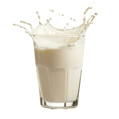 Poster - Fresh milk splashing in glass, creating dynamic and refreshing scene. creamy texture and vibrant splash evoke sense of vitality and enjoyment