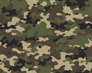 Wall Mural - camouflage military background, repeat pattern, vector classic fashion print for hunting