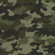 © Sanvel - Army camouflage woodland khaki pattern, seamless military background, classic print