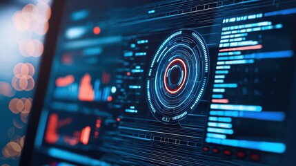 Poster - Futuristic Digital Dashboard with Interactive Data Charts and Graphs